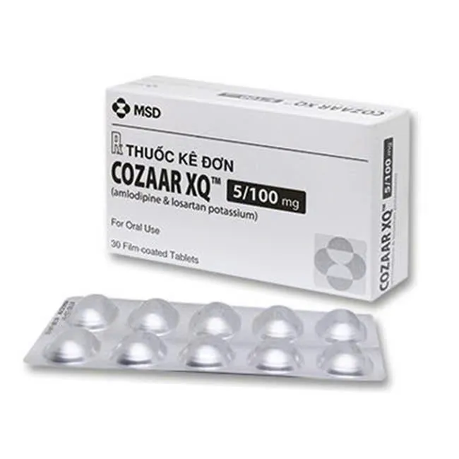Cozzar XQ 5/100mg MSD (H/30v) – Kiểm soát huyết áp tối ưu với phối hợp Losartan + Amlodipine